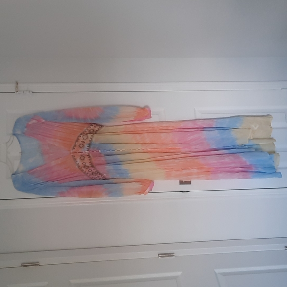 *sold*NWT Free People Unicorn Tie Dye Maxi Kimono Dress - Picture 5 of 9